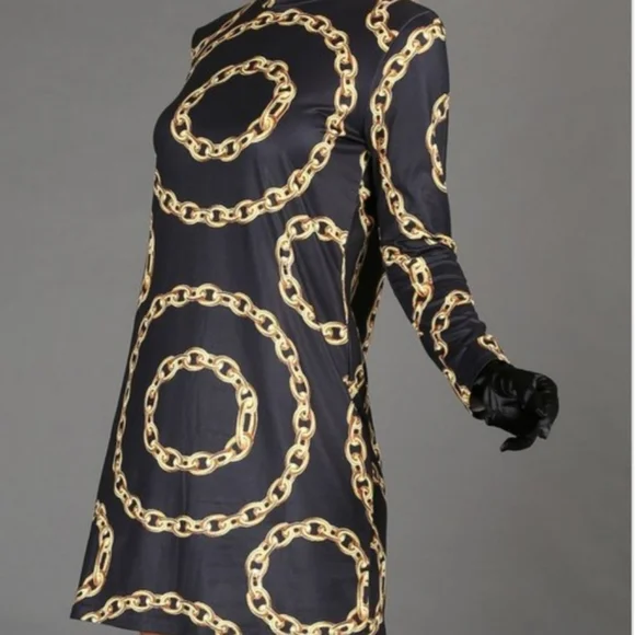 gold chain link dress Gilded in Gold Chain Dress main image 0
